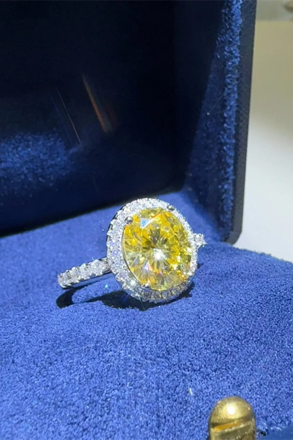 Lovcia Radiant Yellow 3 Carat Moissanite 925 Sterling Silver Ring for Women - Yellow-5- - Buy latest trendy Rings for Women and Girls
