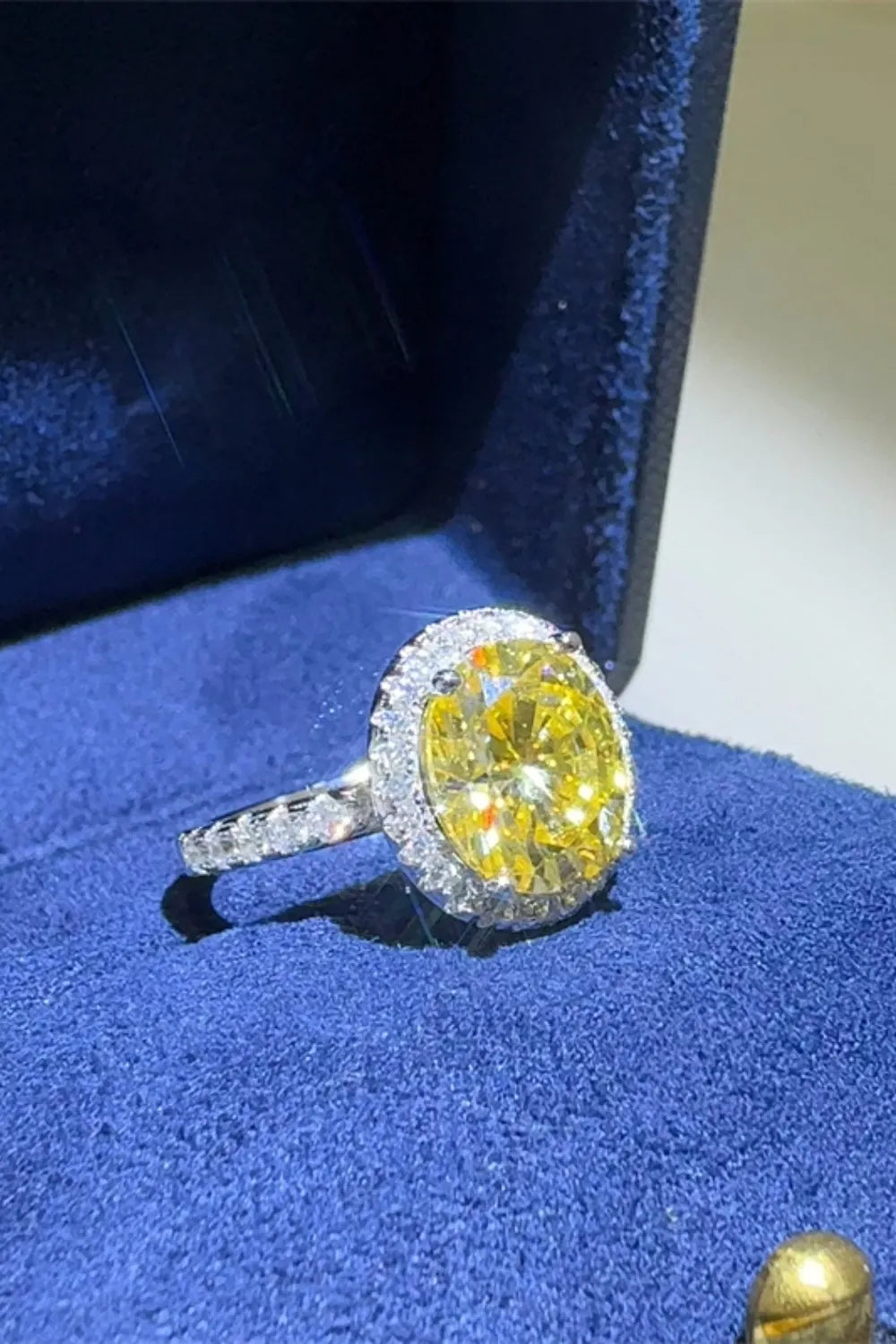 Lovcia Radiant Yellow 3 Carat Moissanite 925 Sterling Silver Ring for Women - Yellow-5- - Buy latest trendy Rings for Women and Girls