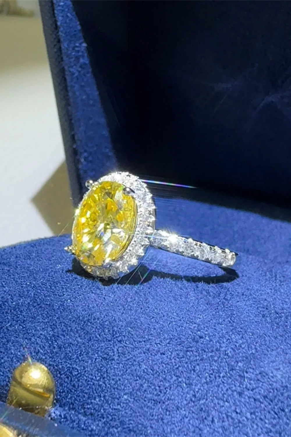 Lovcia Radiant Yellow 3 Carat Moissanite 925 Sterling Silver Ring for Women - Yellow-5- - Buy latest trendy Rings for Women and Girls
