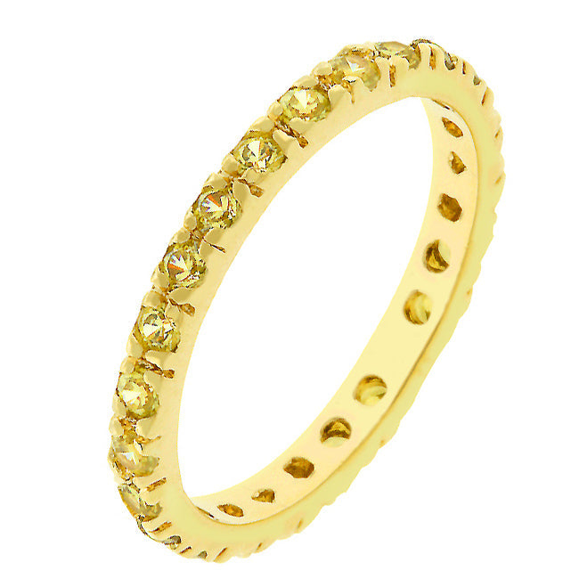 Lovcia Radiant Yellow Gold Cubic Zirconia Eternity Band-Rings-5-5