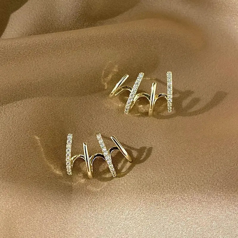 Lovcia Radiant Zircon Four-Prong Earrings for Women - Illuminate Your Style-Earrings-Gold-Gold