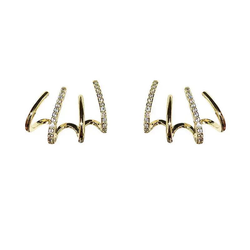 Lovcia Radiant Zircon Four-Prong Earrings for Women - Illuminate Your Style-Earrings-Gold-Gold