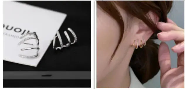 Lovcia Radiant Zircon Four-Prong Earrings for Women - Illuminate Your Style-Earrings-Set-Set