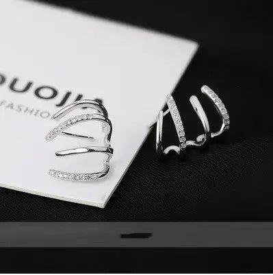 Lovcia Radiant Zircon Four-Prong Earrings for Women - Illuminate Your Style-Earrings-Silver-Silver