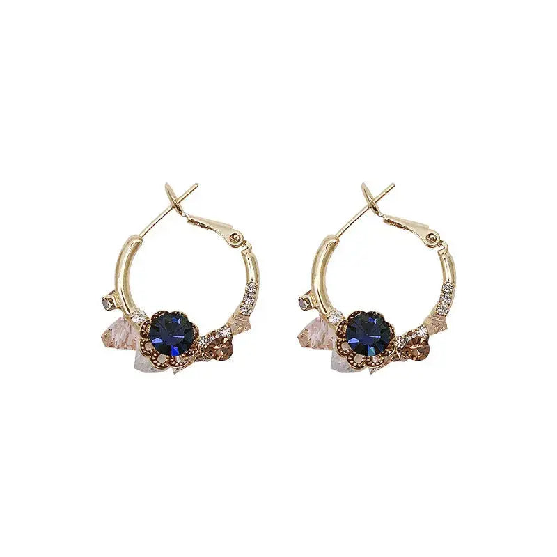 Lovcia Radiate Elegance Enchanting Green Flower Earrings for Women-Earrings-Gold-Gold