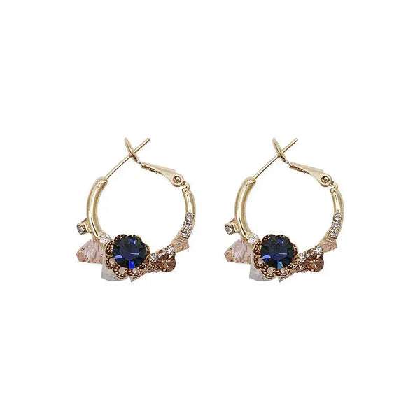 Lovcia Radiate Elegance Enchanting Green Flower Earrings for Women-Earrings-Gold-Gold