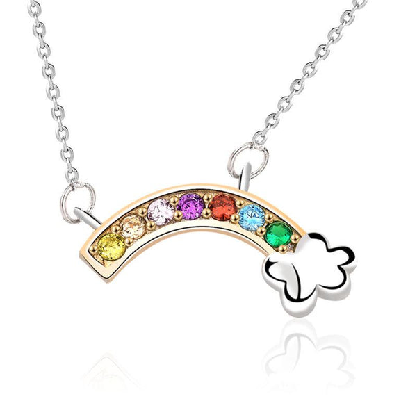 Lovcia Rainbow Cloud Necklace 925 Sterling Silver CZ-Necklaces-