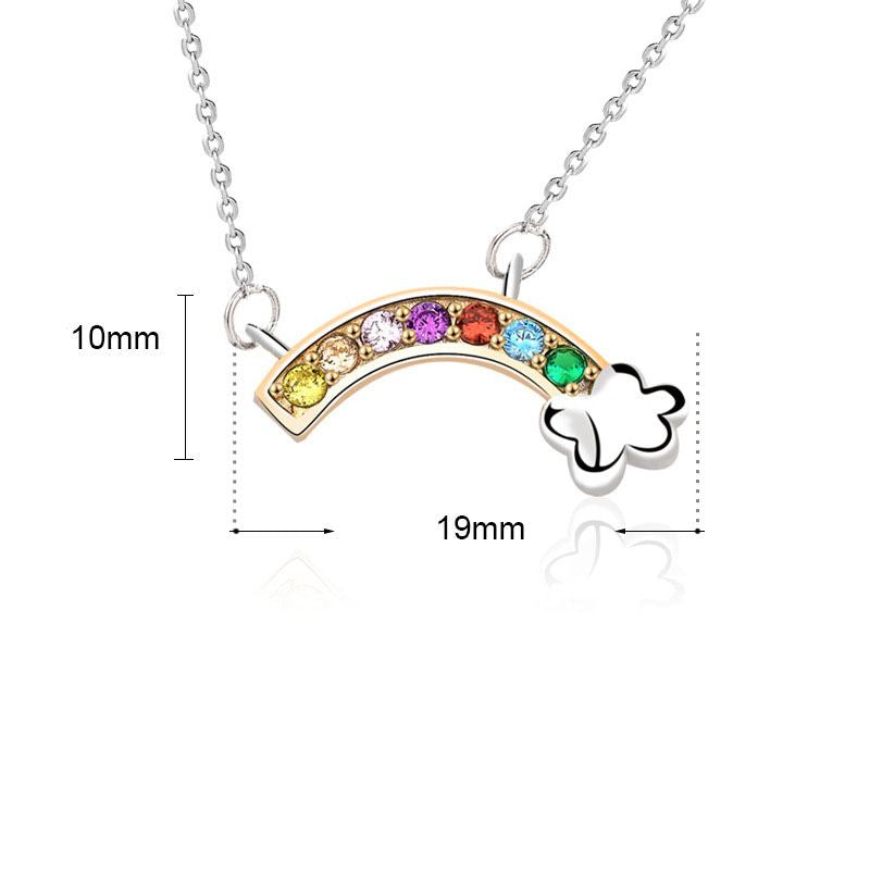 Lovcia Rainbow Cloud Necklace 925 Sterling Silver CZ-Necklaces-