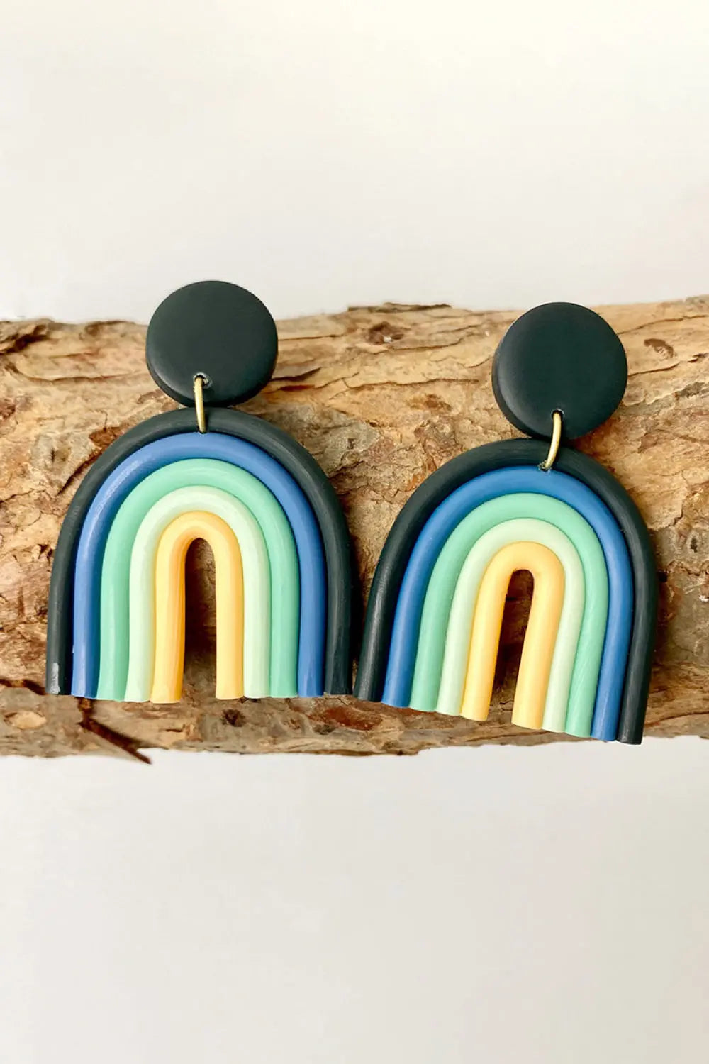 Lovcia Rainbow Shape Dangle Earrings-Earrings-Black Forest-One Size-Black Forest