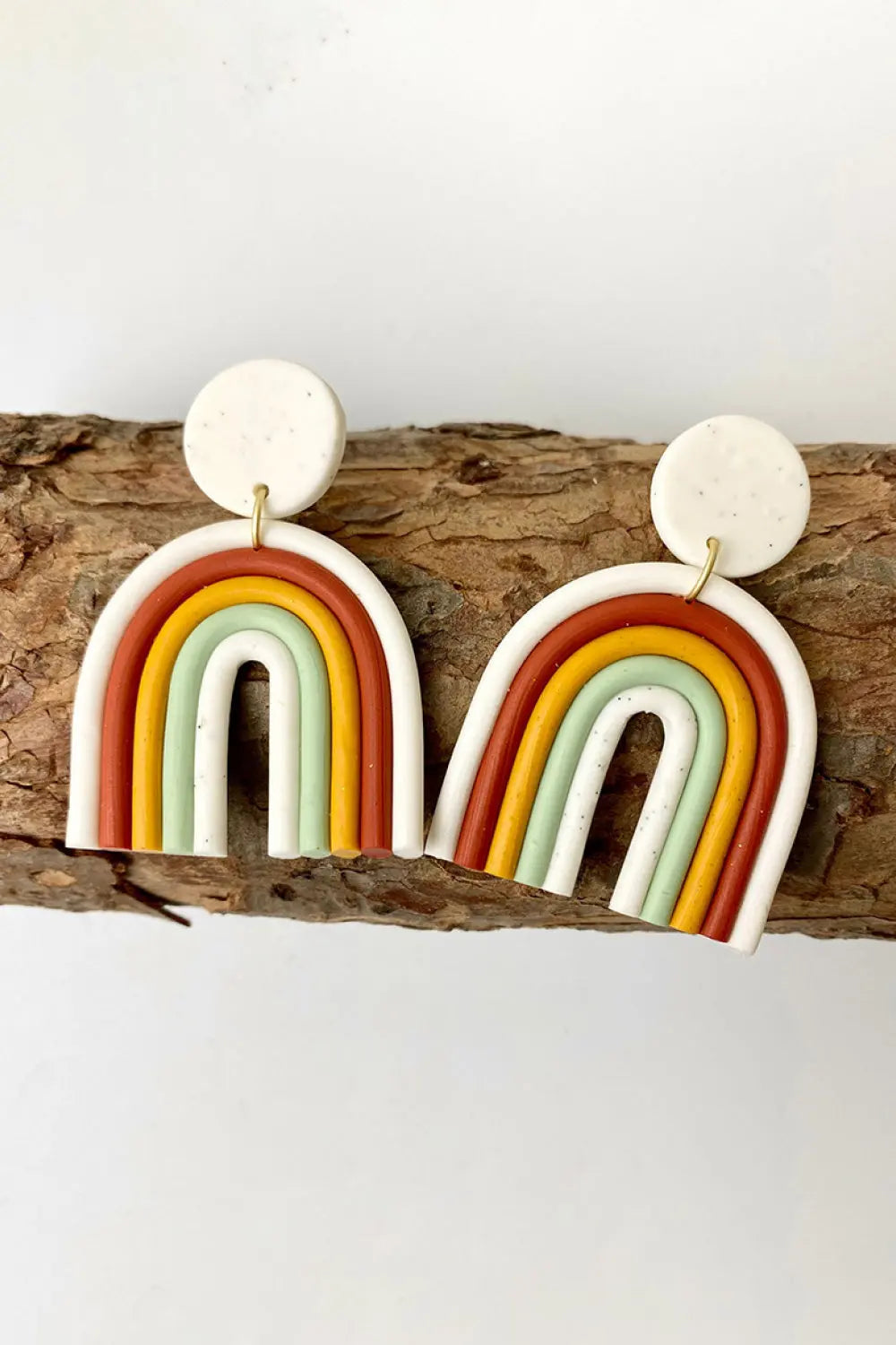 Lovcia Rainbow Shape Dangle Earrings-Earrings-Ivory-One Size-Ivory