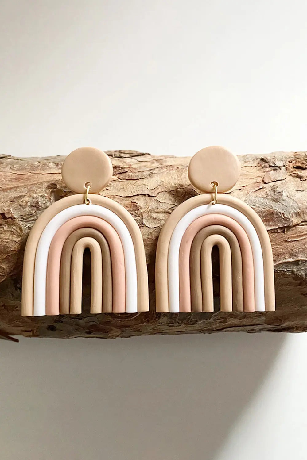 Lovcia Rainbow Shape Dangle Earrings-Earrings-Sand-One Size-Sand