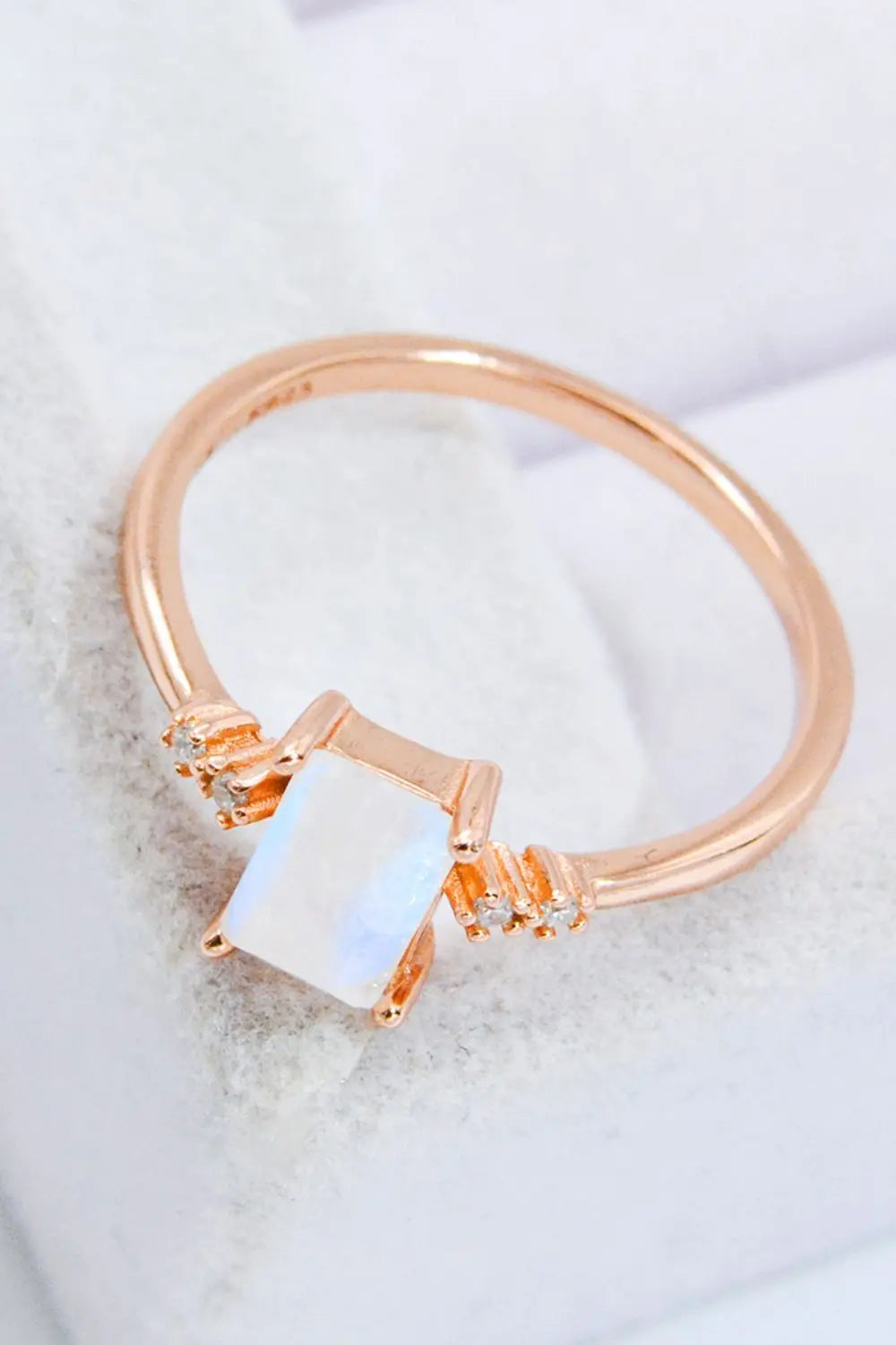 Lovcia Rectangle Natural Moonstone Ring-Rings-Rose Gold-6-Rose Gold
