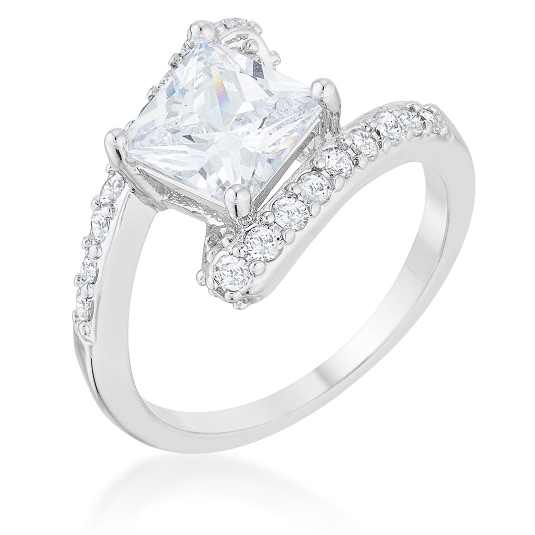 Lovcia Regal Elegance 2.3ct CZ Rhodium-Plated Statement Ring-Rings-5-5