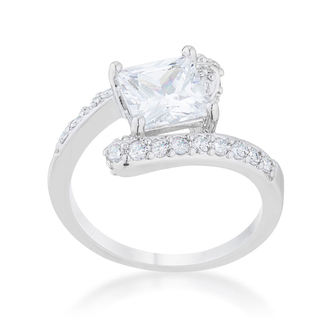 Lovcia Regal Elegance 2.3ct CZ Rhodium-Plated Statement Ring-Rings-5-5