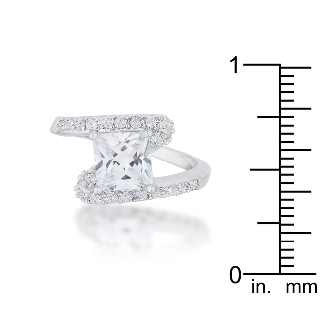 Lovcia Regal Elegance 2.3ct CZ Rhodium-Plated Statement Ring-Rings-5-5