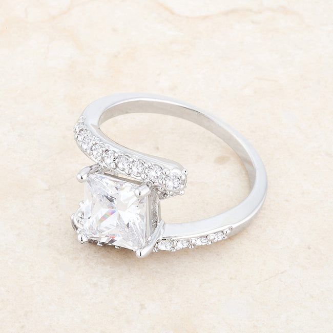 Lovcia Regal Elegance 2.3ct CZ Rhodium-Plated Statement Ring-Rings-5-5