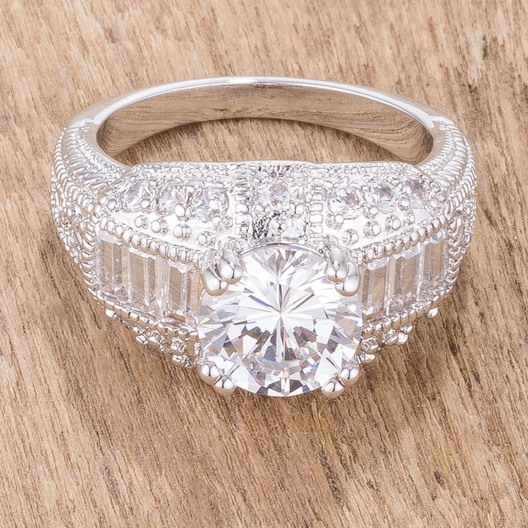 LOVCIA Regal Essence Platinum-Luster Engagement Ring