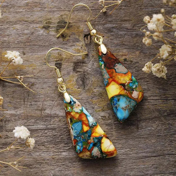 Lovcia Regal Geometric Emperor-Stone Earrings for Women-Earrings-Canary Yellow-One Size-Canary Yellow