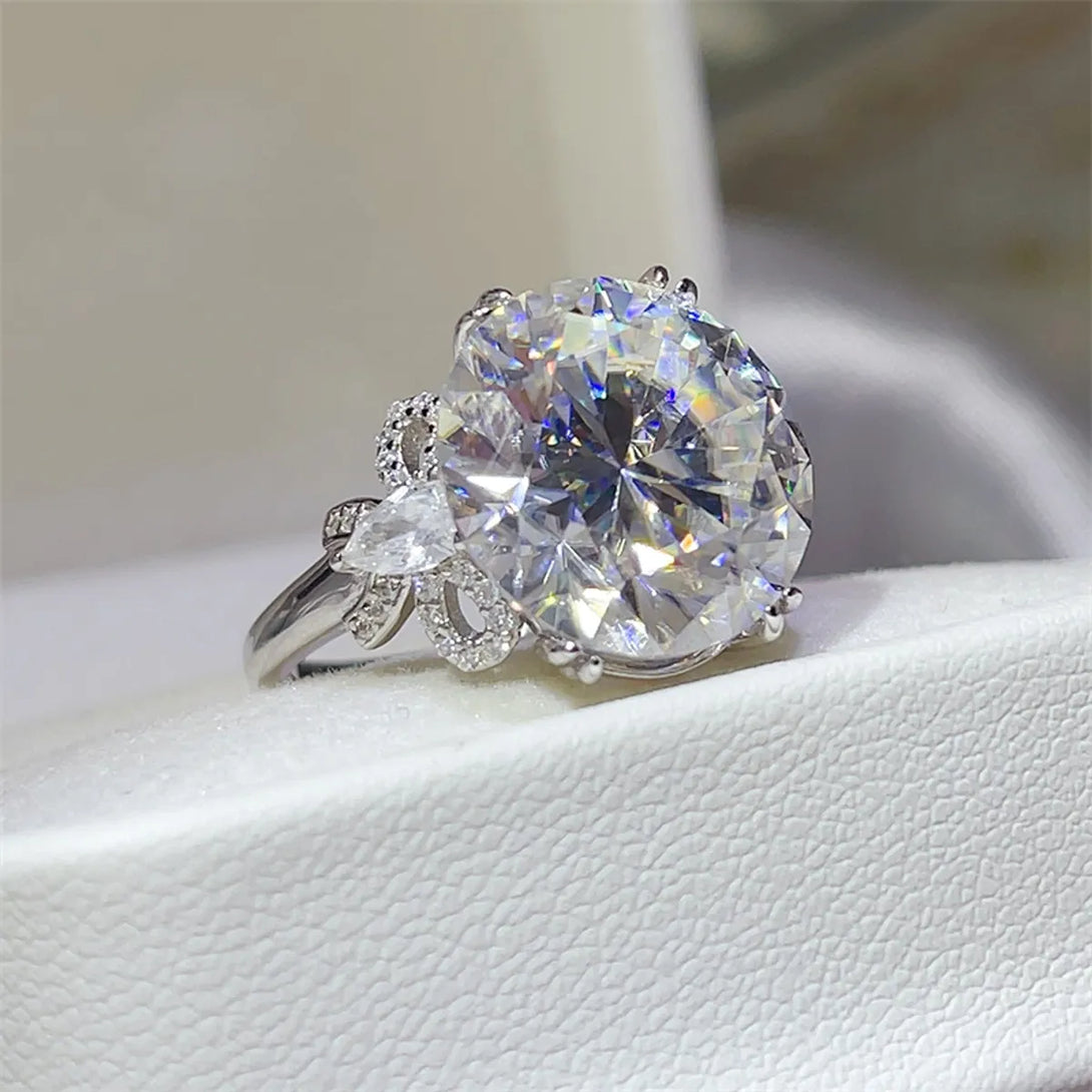 Lovcia Regalia 10 Carat Moissanite 925 Sterling Silver Ring for Women - White-5- - Buy latest trendy Rings for Women and Girls