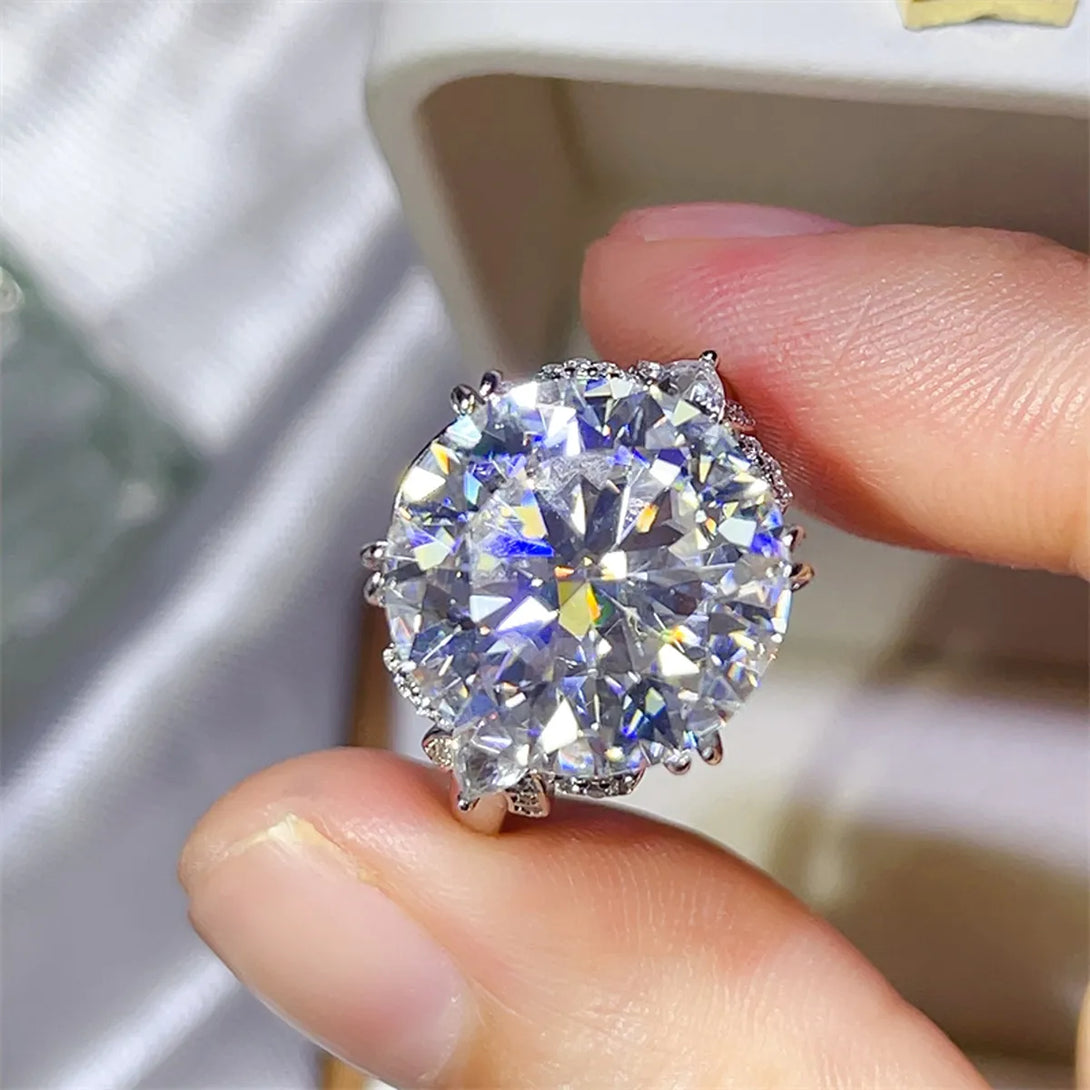 Lovcia Regalia 10 Carat Moissanite 925 Sterling Silver Ring for Women - White-5- - Buy latest trendy Rings for Women and Girls