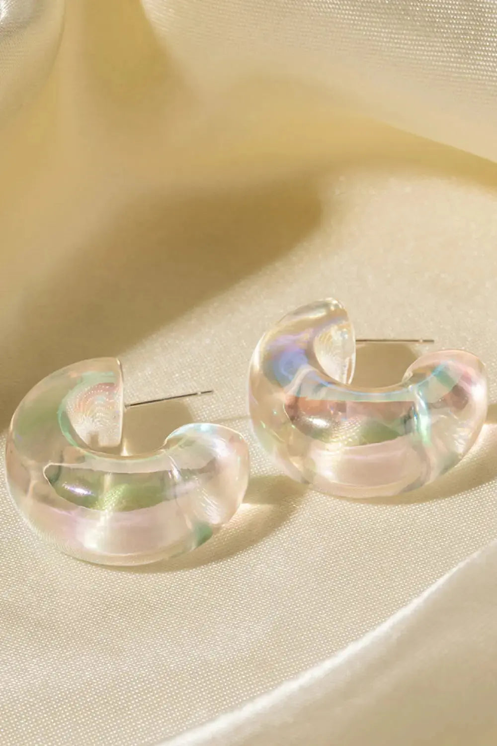 Lovcia Resin C-Hoop Earrings-Earrings-Green-One Size-Green
