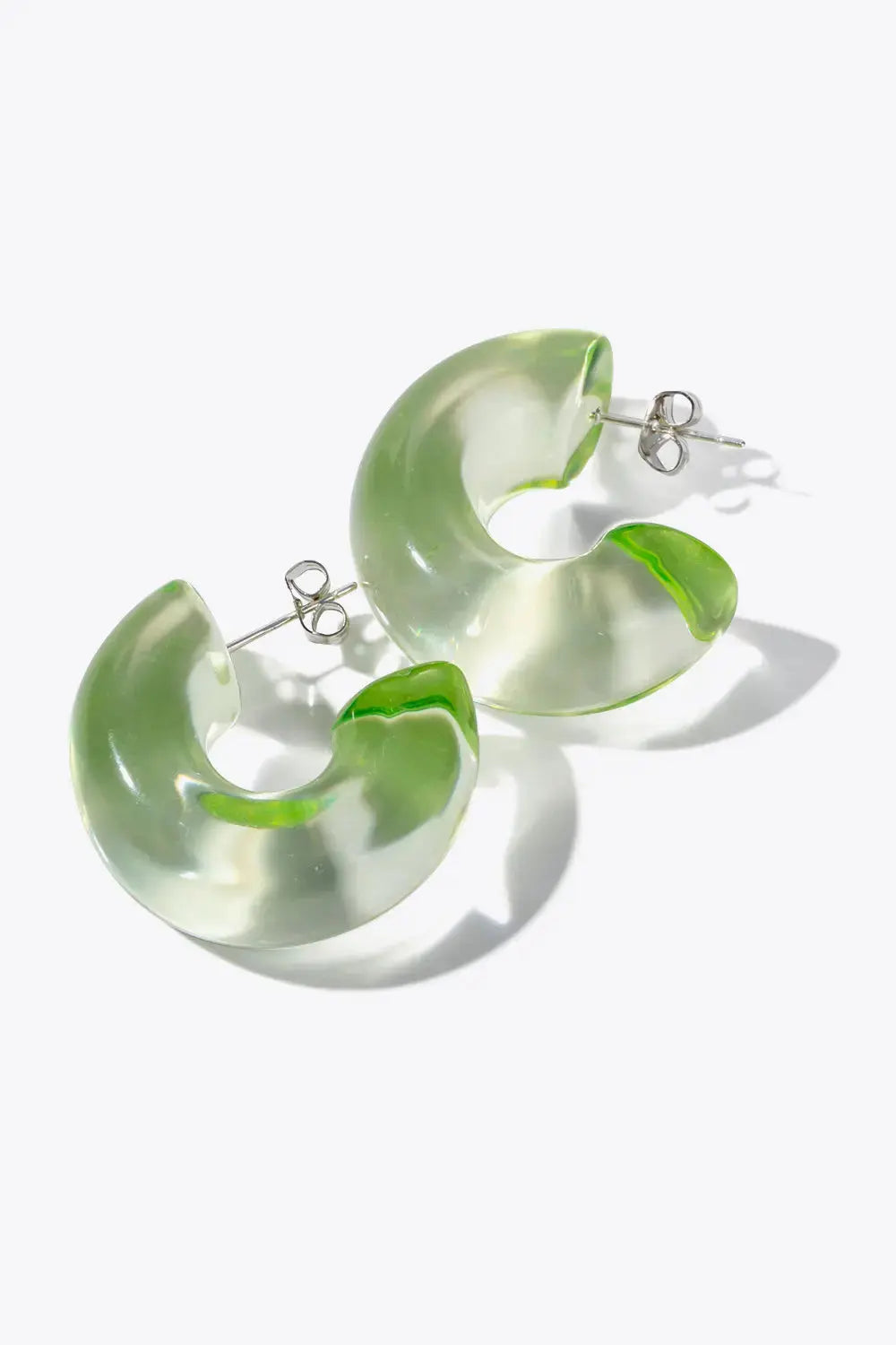 Lovcia Resin C-Hoop Earrings-Earrings-Lime-One Size-Lime