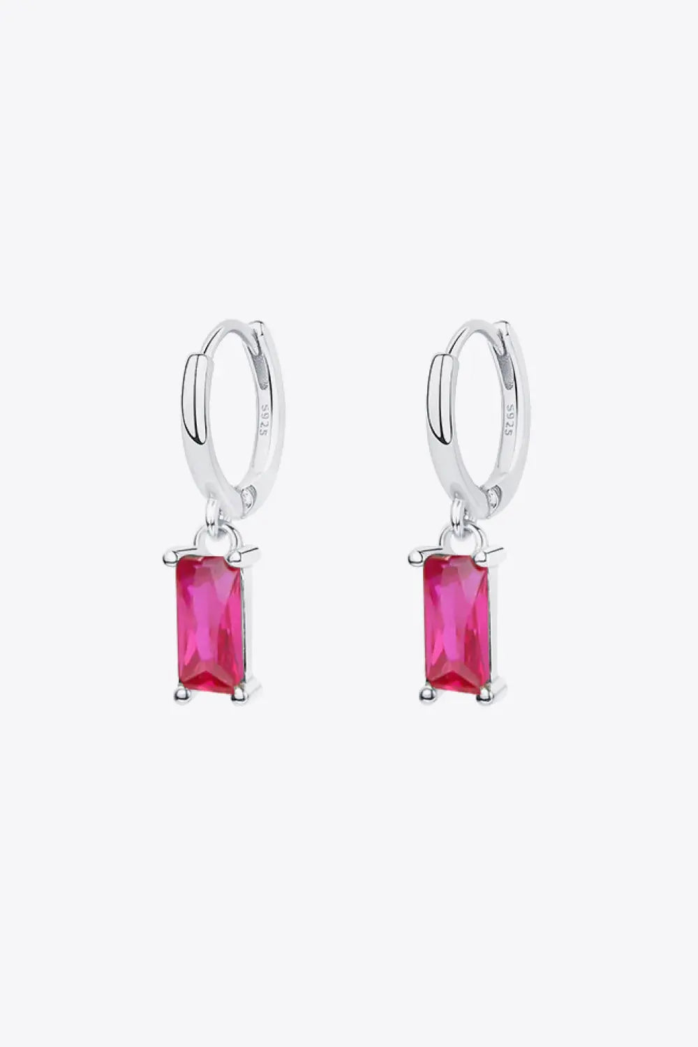Lovcia Retro 925 Sterling Silver Cubic Zirconia Drop Earrings-Earrings-Silver/Rose-One Size-Silver/Rose