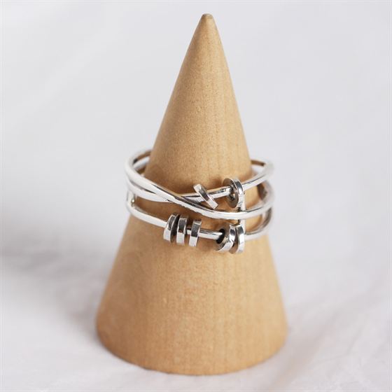 Lovcia Retro Mini Circles Adjustable Ring in 925 Sterling Silver-Rings-