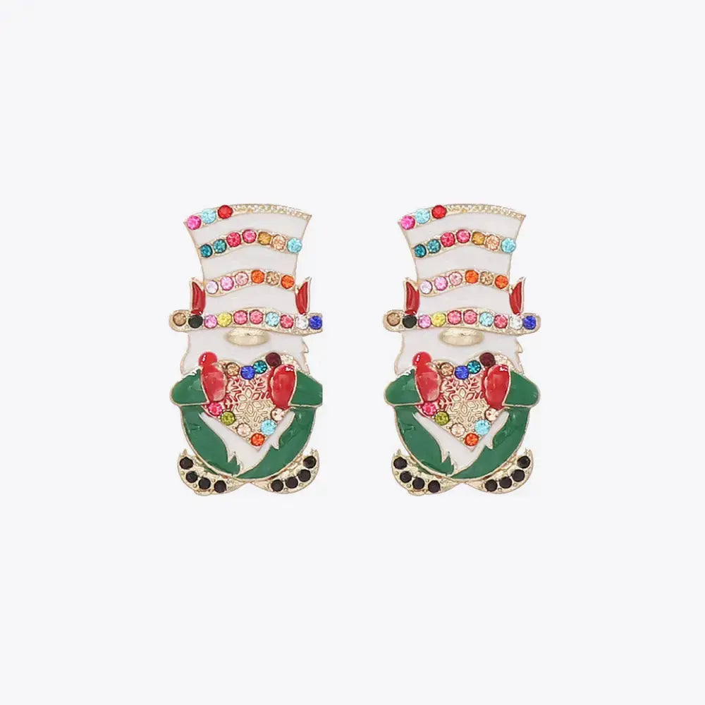 Lovcia Rhinestone Alloy Santa Earrings-Earrings-Multicolor-One Size-Multicolor