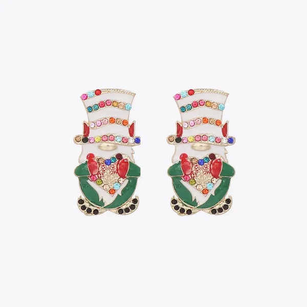 Lovcia Rhinestone Alloy Santa Earrings-Earrings-Multicolor-One Size-Multicolor