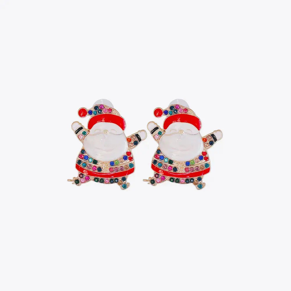 Lovcia Rhinestone Alloy Santa Earrings-Earrings-Multicolor-One Size-Multicolor