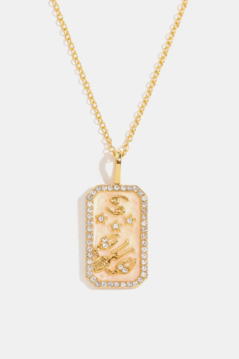 Lovcia Rhinestone Constellation Pendant Copper Necklace-Necklaces-Cancer-One Size-Cancer