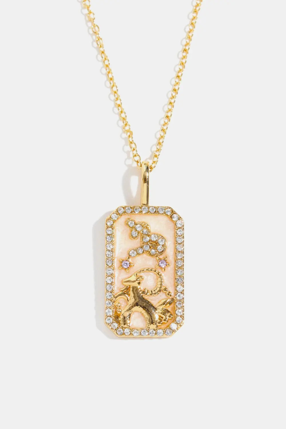 Lovcia Rhinestone Constellation Pendant Copper Necklace-Necklaces-Capricorn-One Size-Capricorn