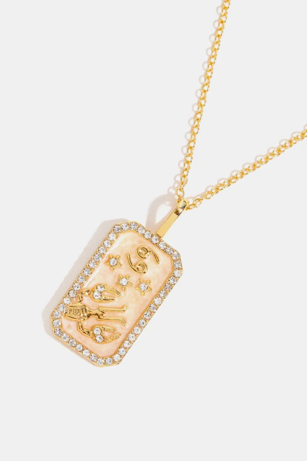 Lovcia Rhinestone Constellation Pendant Copper Necklace-Necklaces-Libra-One Size-Libra