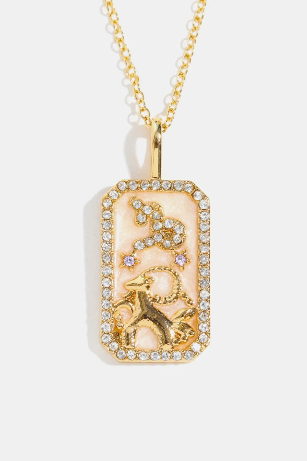 Lovcia Rhinestone Constellation Pendant Copper Necklace-Necklaces-Libra-One Size-Libra
