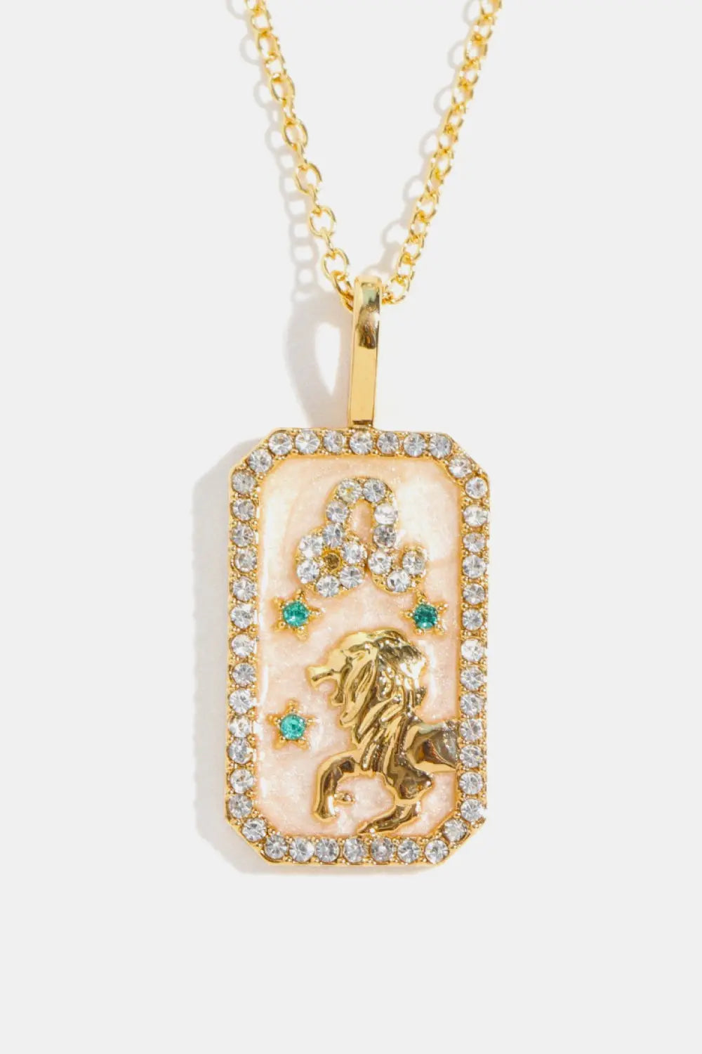 Lovcia Rhinestone Constellation Pendant Copper Necklace-Necklaces-Libra-One Size-Libra