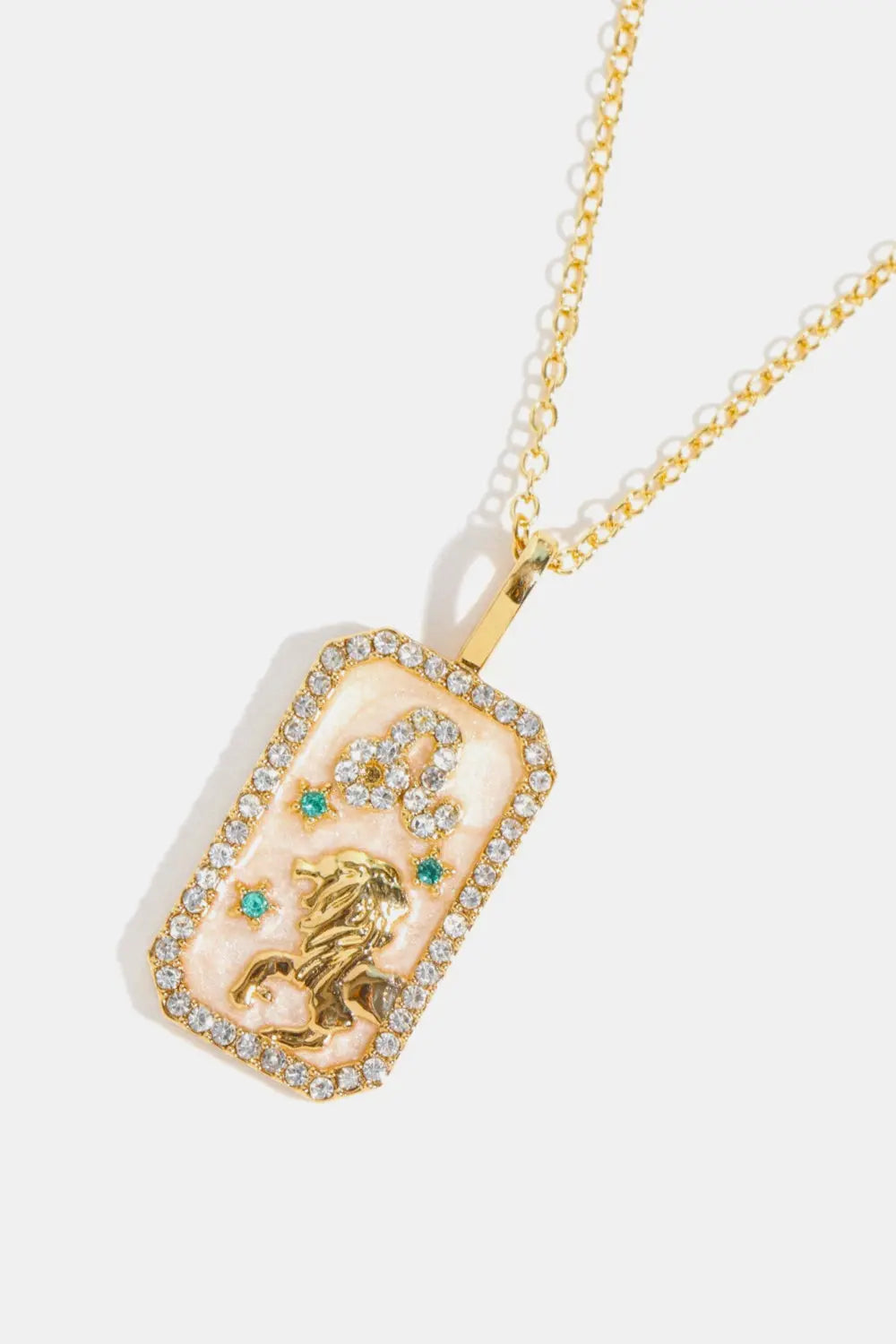 Lovcia Rhinestone Constellation Pendant Copper Necklace-Necklaces-Libra-One Size-Libra