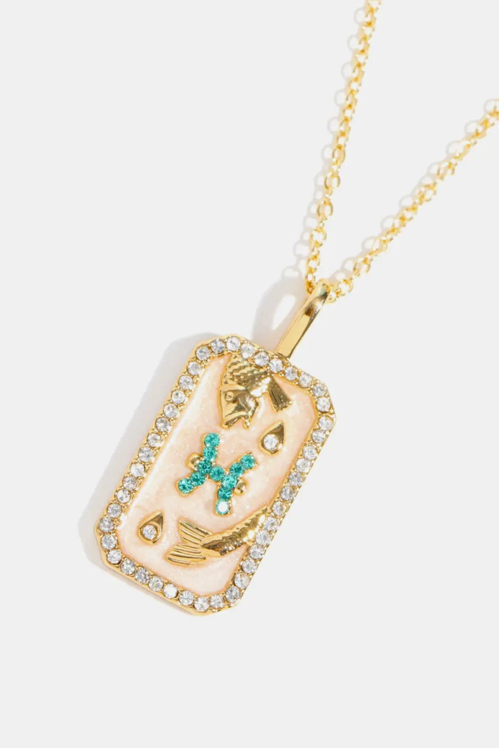 Lovcia Rhinestone Constellation Pendant Copper Necklace-Necklaces-Libra-One Size-Libra