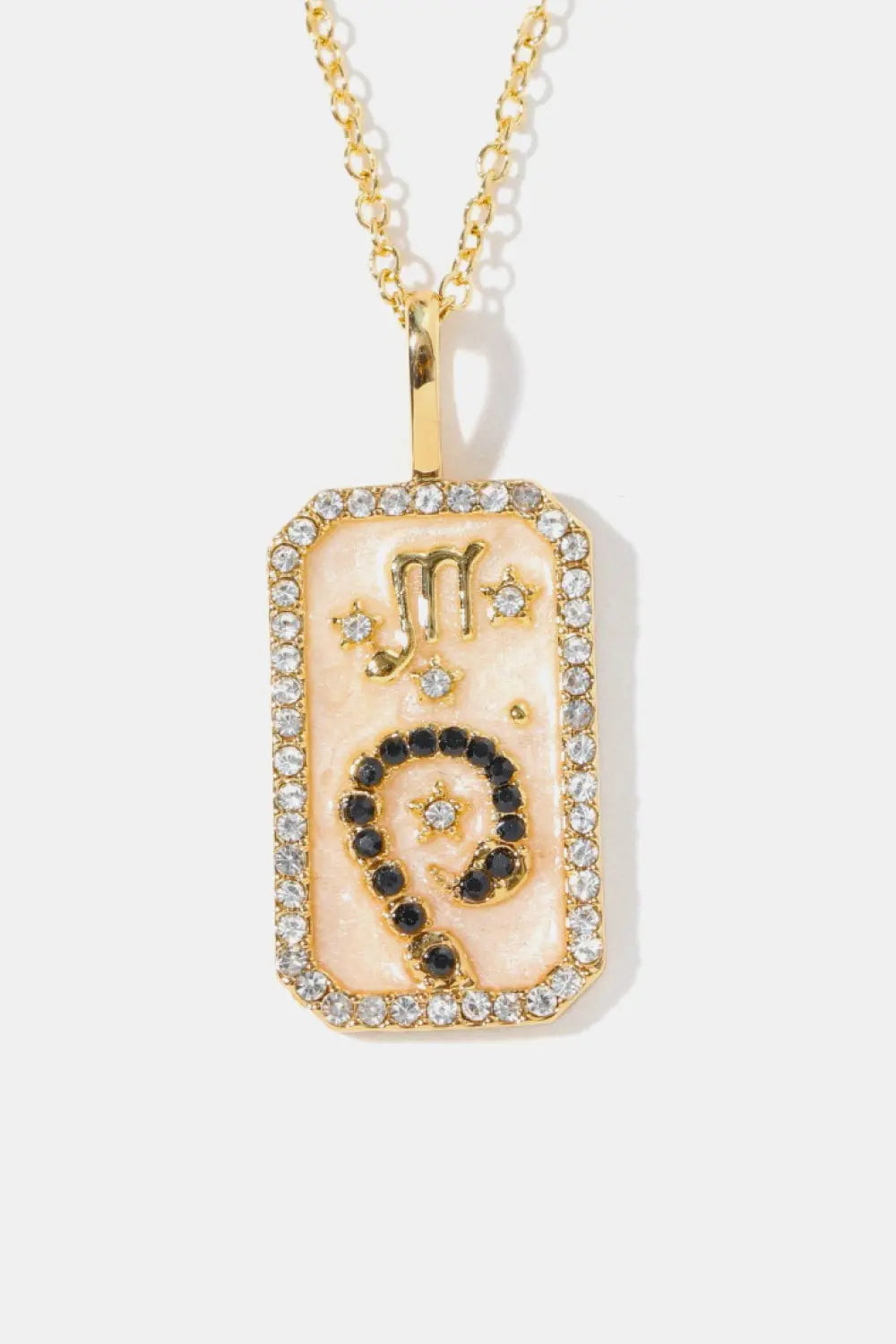 Lovcia Rhinestone Constellation Pendant Copper Necklace-Necklaces-Libra-One Size-Libra