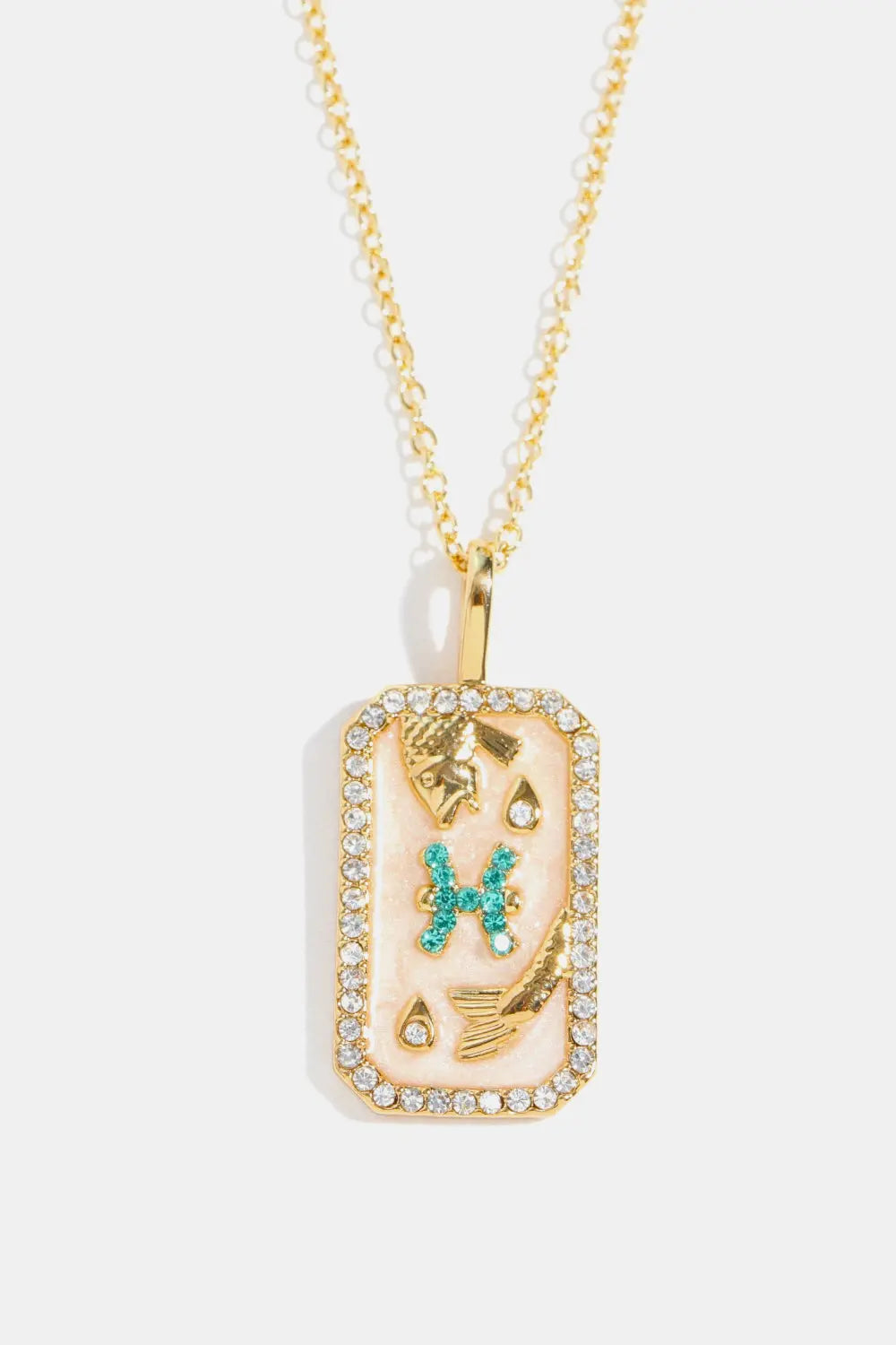 Lovcia Rhinestone Constellation Pendant Copper Necklace-Necklaces-Pisces-One Size-Pisces