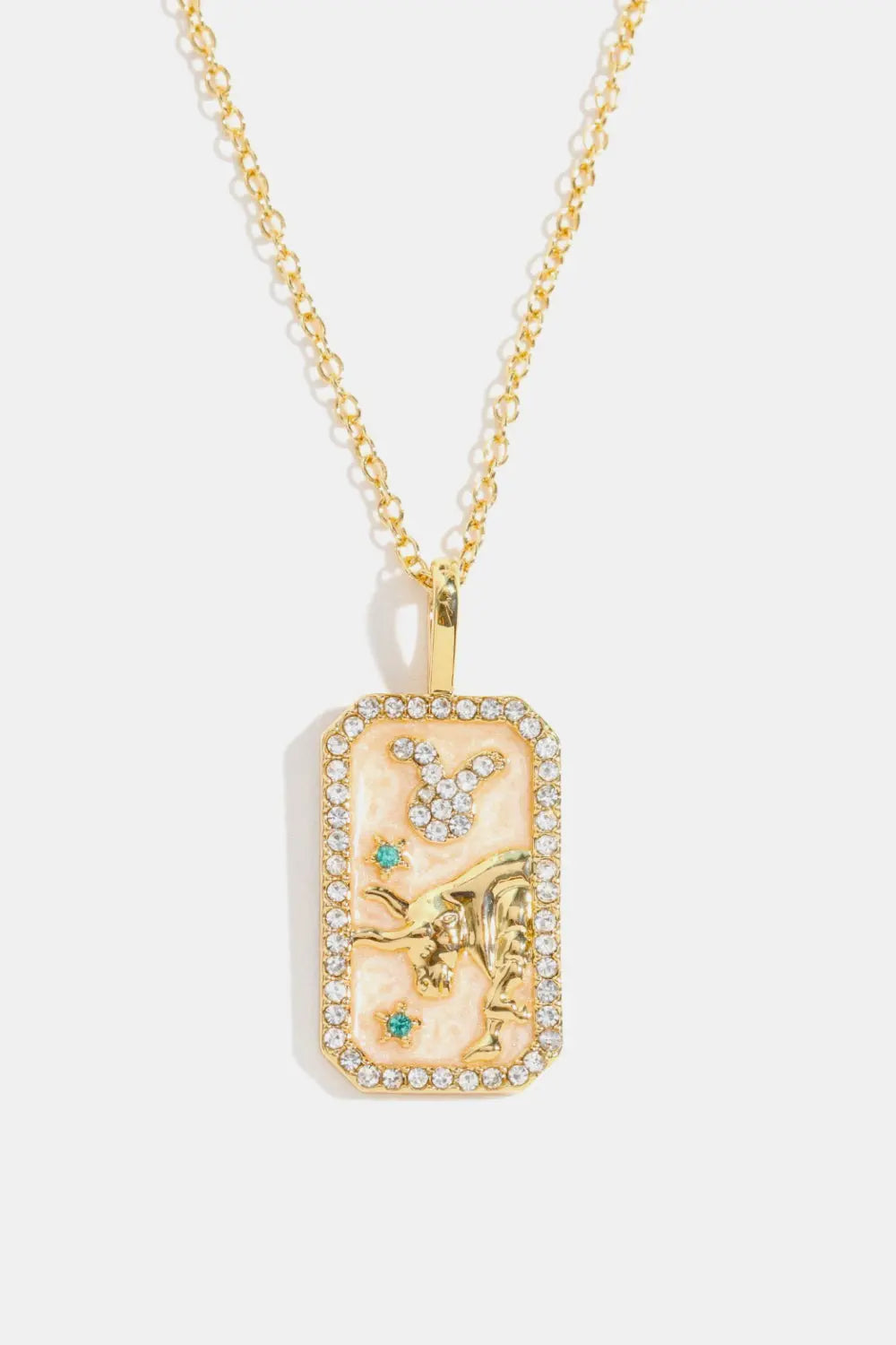 Lovcia Rhinestone Constellation Pendant Copper Necklace-Necklaces-Taurus-One Size-Taurus