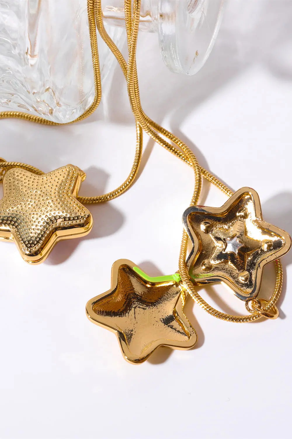Lovcia Rhinestone Decor Star Box Pendant Necklace-Necklaces-Lavender-One Size-Lavender