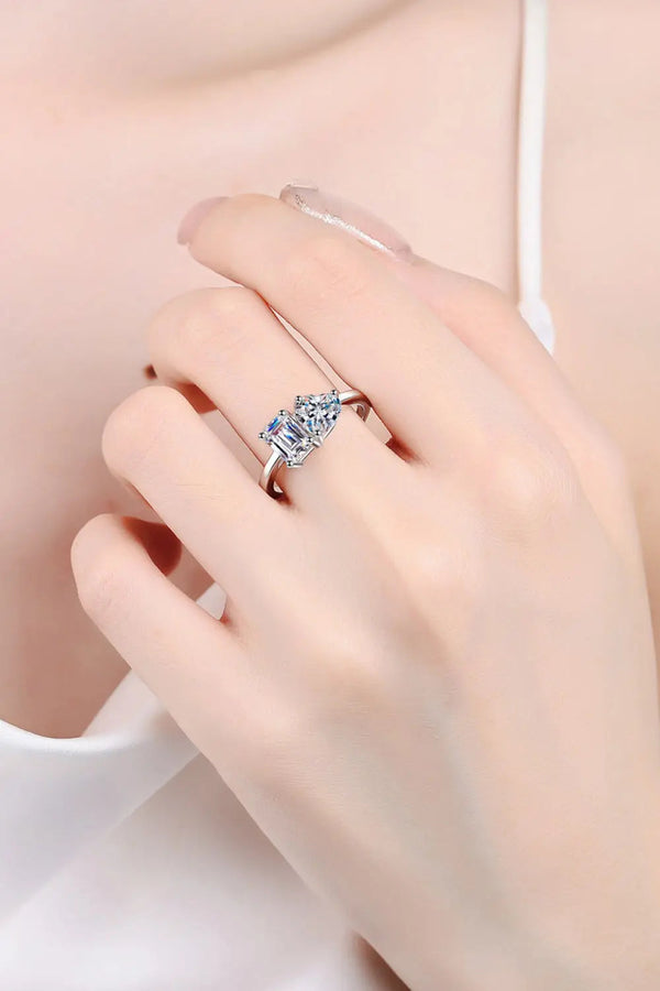 LOVCIA Rhodium-Plated 2 Carat Moissanite Ring