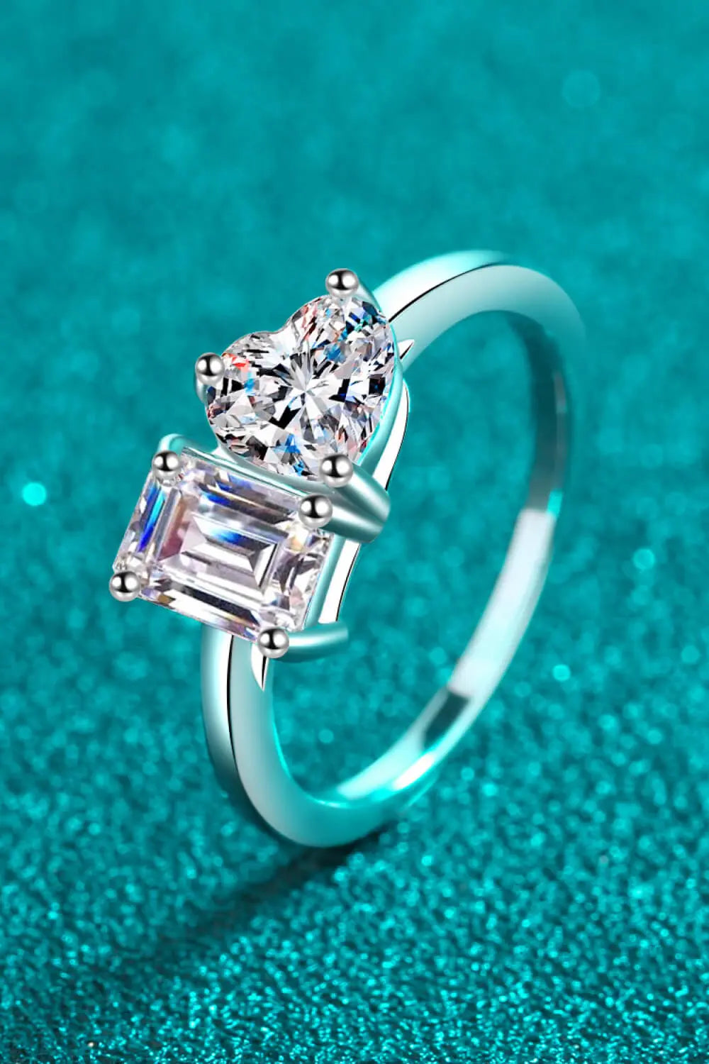 Lovcia Rhodium-Plated 2 Carat Moissanite Ring-Rings-Silver-5-Silver