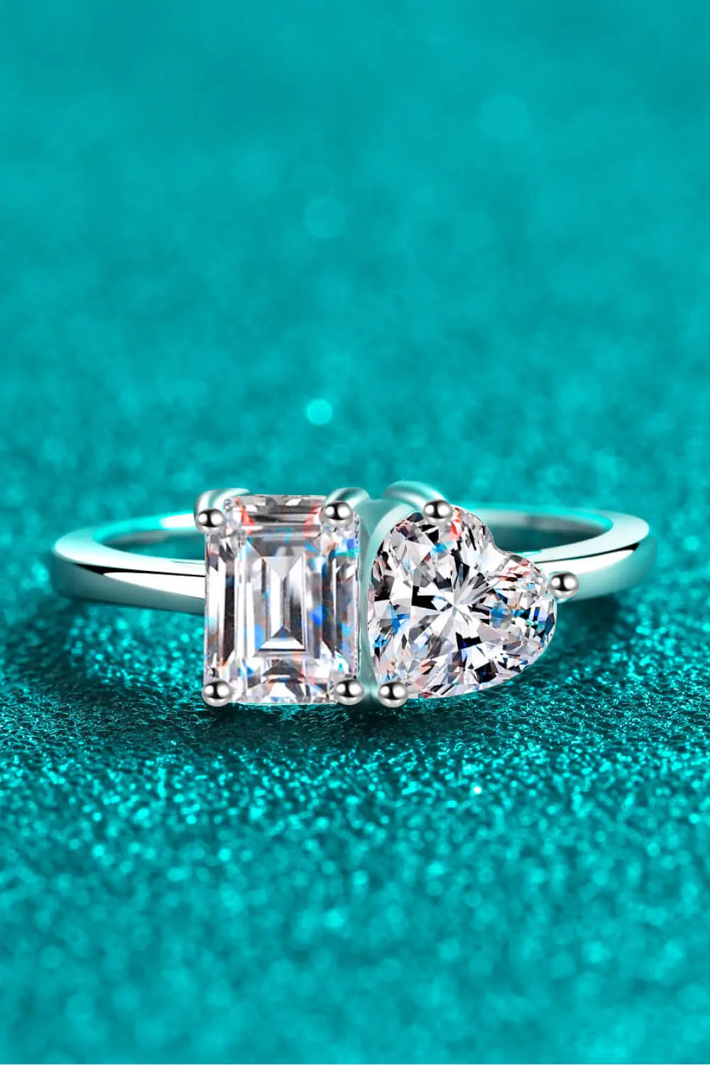 Lovcia Rhodium-Plated 2 Carat Moissanite Ring-Rings-Silver-5-Silver