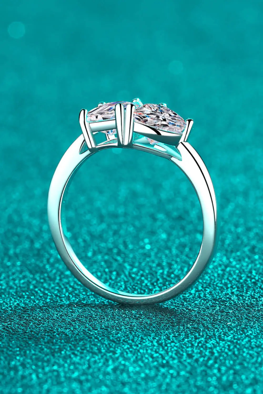 Lovcia Rhodium-Plated 2 Carat Moissanite Ring-Rings-Silver-5-Silver