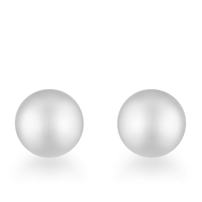 Lovcia Rhodium-Plated 6mm Sphere Stud Earrings-Earrings-