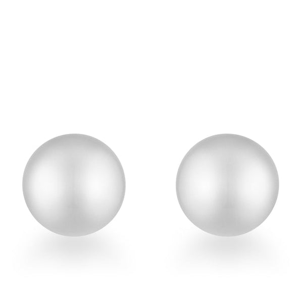 Lovcia Rhodium-Plated 6mm Sphere Stud Earrings-Earrings-