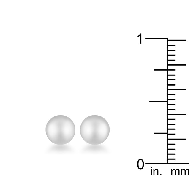 Lovcia Rhodium-Plated 6mm Sphere Stud Earrings-Earrings-