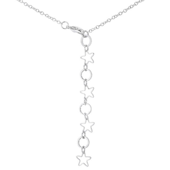 Lovcia Rhodium-Plated Heart and Arrow Necklace with Puzzle Design and CZ Stones-Pendants-